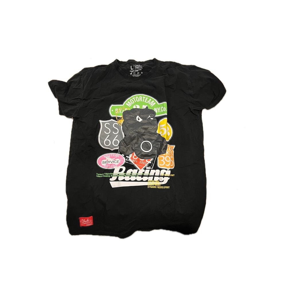 Bleecker and Mercer Bear Racing Black T-Shirt Mens Large